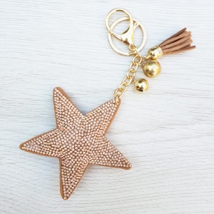 Sparkly Star Keyring - Gold